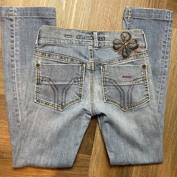 Miss Sixty Denim - Miss Sixty Womens Jeans Light Wash 24 Bootcut Denim Embellished Clover Y2K Retro